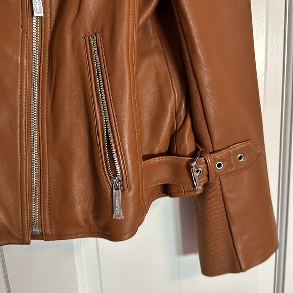 Michael Kors Caramel Brown Leather Jacket - Picture 3 of 8